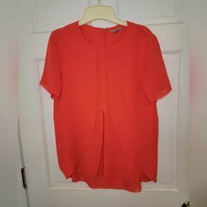 Orange flowy blouse